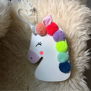 Girls Glitter Horn Unicorns Handbag With Zip